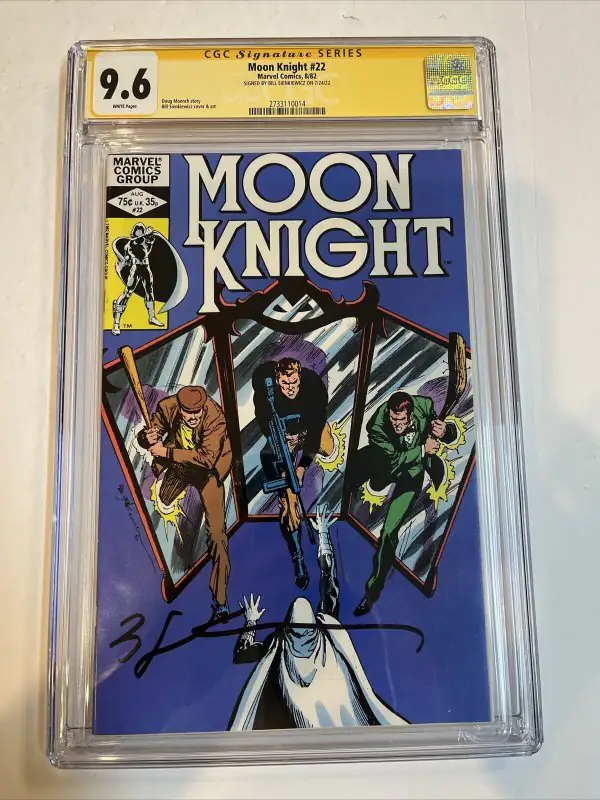 Moon Knight #22 (Marvel Comics, 1982), CGC 9.6 graded comic book, Signature Series label — front cover in its holder