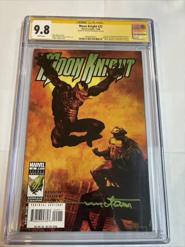 Moon Knight #22 (Marvel Comics, 2008), CGC 9.8 graded comic book, Signature Series label — front cover in its holder