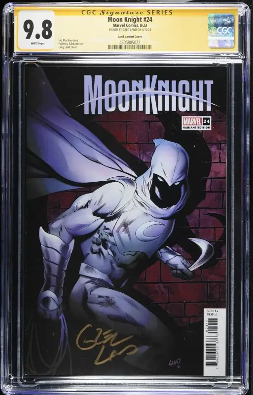 Moon Knight #24 (Marvel Comics, 2023), CGC 9.8 graded comic book, Signature Series label — front cover in its holder