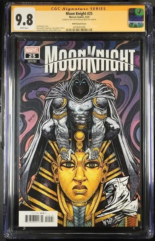 Moon Knight #25 (Marvel Comics, 2023), CGC 9.8 graded comic book, Signature Series label — front cover in its holder