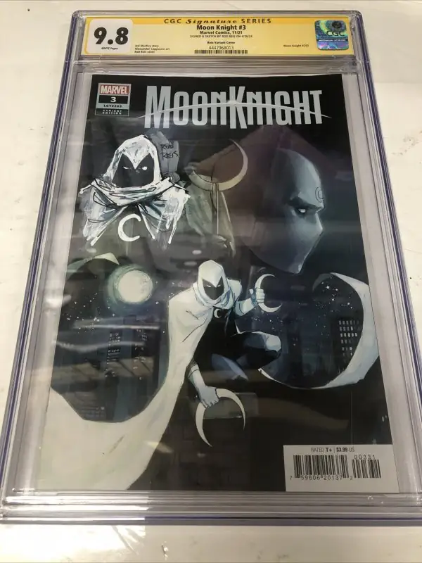 Moon Knight #3 (Marvel Comics, 2021), CGC 9.8 graded comic book, Signature Series label — front cover in its holder