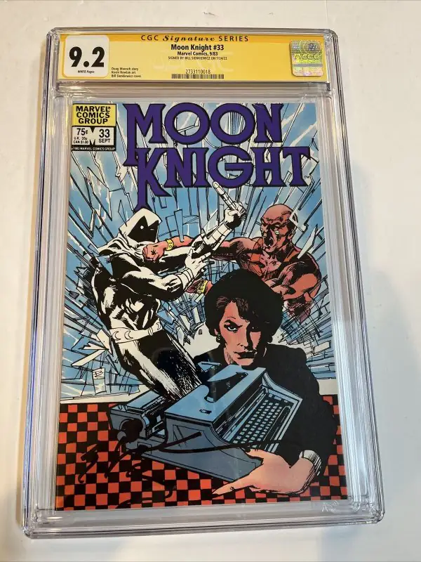 Moon Knight #33 (Marvel Comics, 1983), CGC 9.2 graded comic book, Signature Series label — front cover in its holder