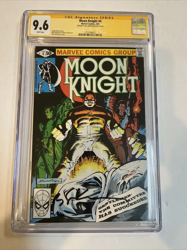 Moon Knight #4 (Marvel Comics, 1981), CGC 9.6 graded comic book, Signature Series label — front cover in its holder