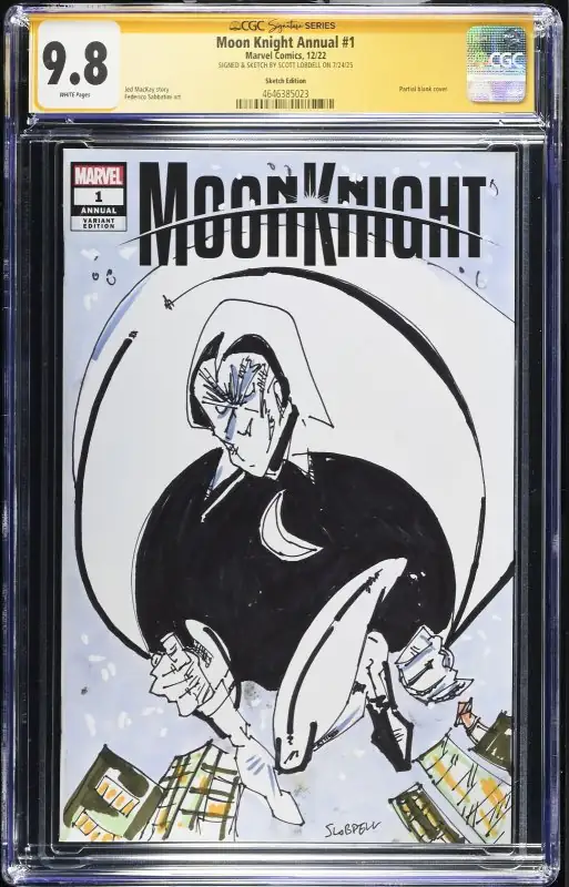 Moon Knight Annual #1 (Marvel Comics, 2022), CGC 9.8 graded comic book, Signature Series label — front cover in its holder