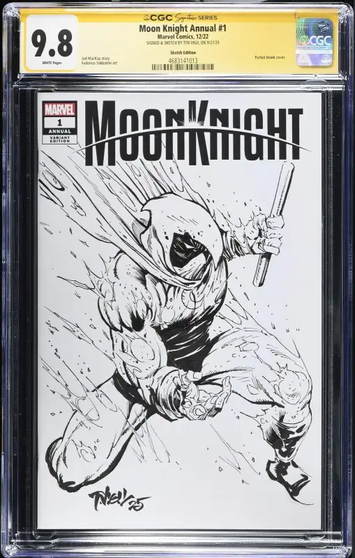 Moon Knight Annual #1 (Marvel Comics, 2022), CGC 9.8 graded comic book, Signature Series label — front cover in its holder