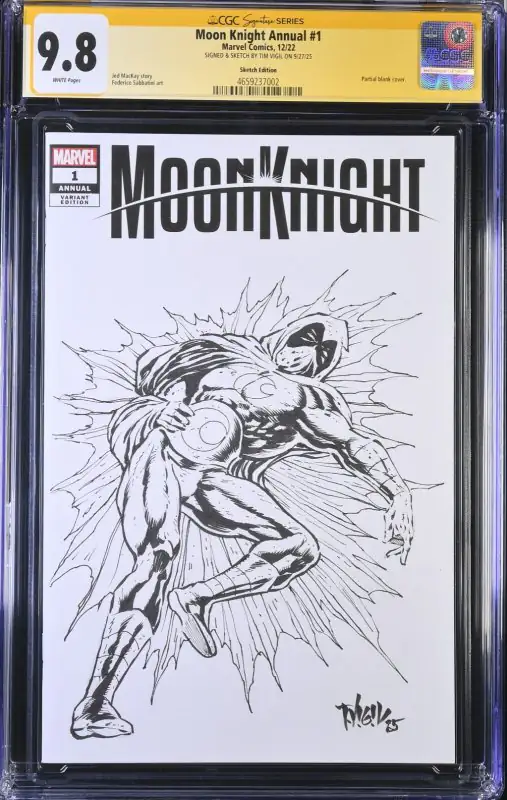 Moon Knight Annual #1 (Marvel Comics, 2022), CGC 9.8 graded comic book, Signature Series label — front cover in its holder
