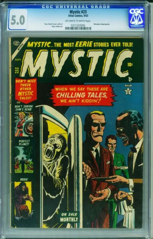 Mystic #23 (Atlas Comics, 1953), CGC 5.0 graded comic book, Universal Blue label — front cover in its holder