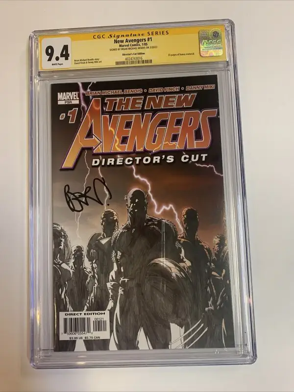 New Avengers #1 (Marvel Comics, 2005), CGC 9.4 graded comic book, Signature Series label — front cover in its holder