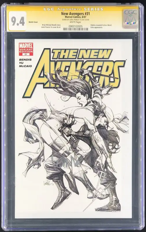 New Avengers #31 (Marvel Comics, 2007), CGC 9.4 graded comic book, Signature Series label — front cover in its holder