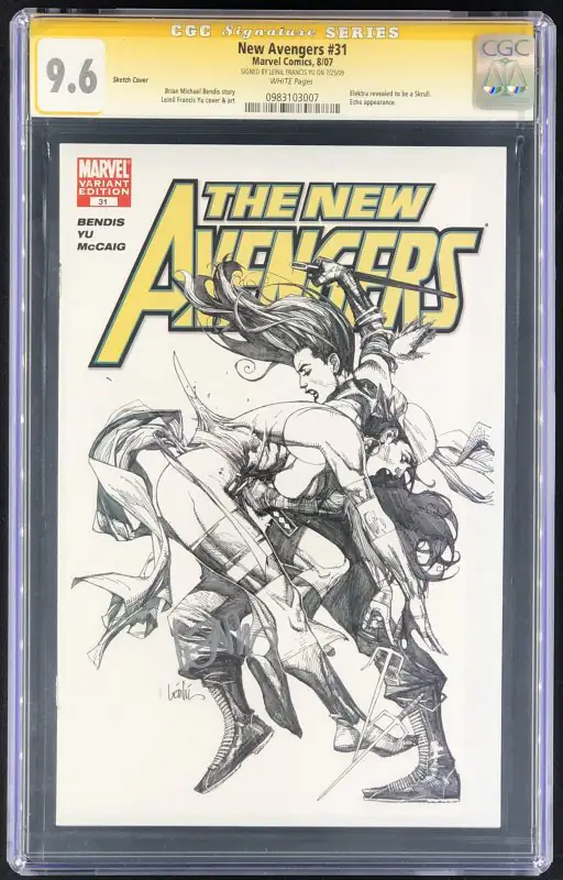 New Avengers #31 (Marvel Comics, 2007), CGC 9.6 graded comic book, Signature Series label — front cover in its holder