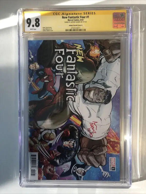 New Fantastic Four #1 (Marvel Comics, 2022), CGC 9.8 graded comic book, Signature Series label — front cover in its holder