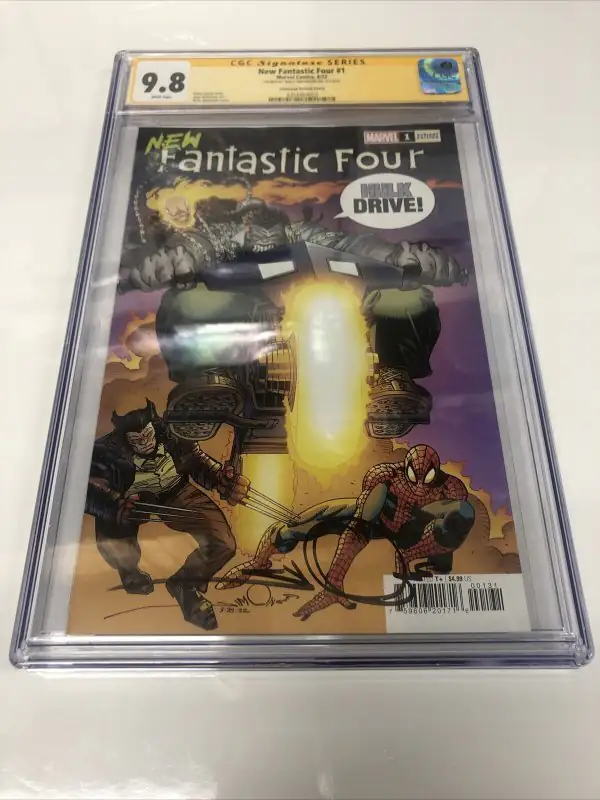 New Fantastic Four #1 (Marvel Comics, 2022), CGC 9.8 graded comic book, Signature Series label — front cover in its holder