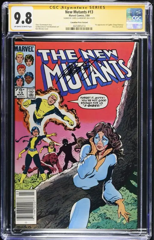 New Mutants #1 (Marvel Comics, 1984), CGC 9.8 graded comic book, Signature Series label — front cover in its holder