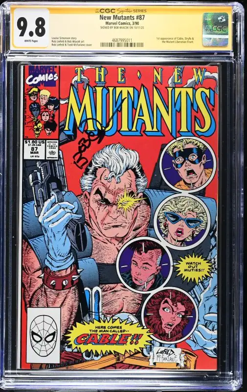 New Mutants #87 (Marvel Comics, 1990), CGC 9.8 graded comic book, Signature Series label — front cover in its holder