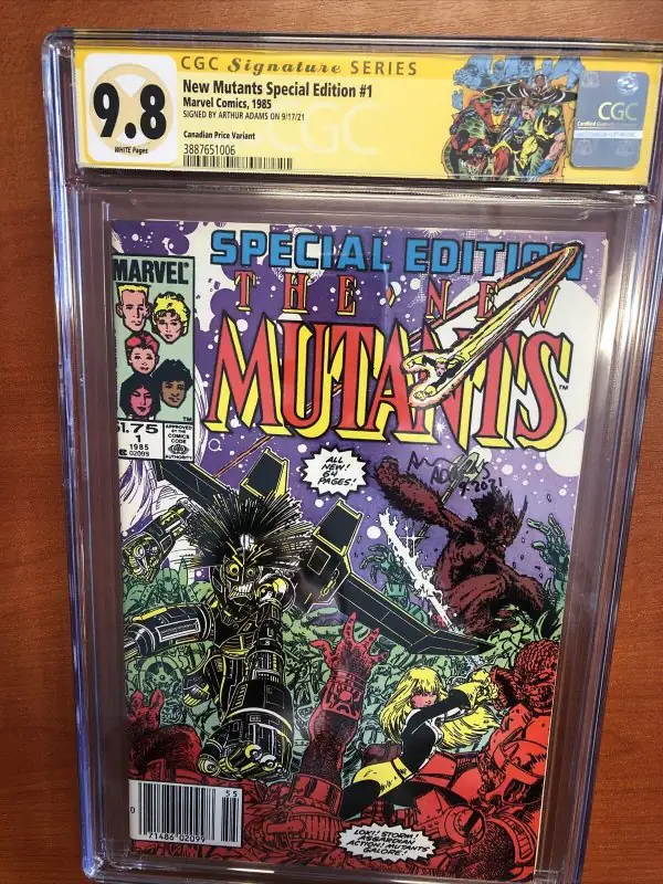 New Mutants Special Edition #1 (Marvel Comics, 1985), CGC 9.8 graded comic book, Signature Series label — front cover in its holder