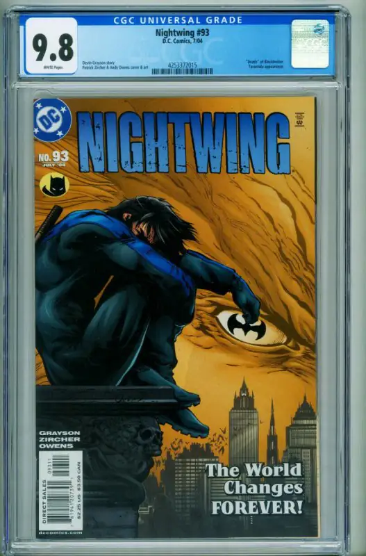 Nightwing #93 (DC Comics, 2004), CGC 9.8 graded comic book, Universal Blue label — front cover in its holder