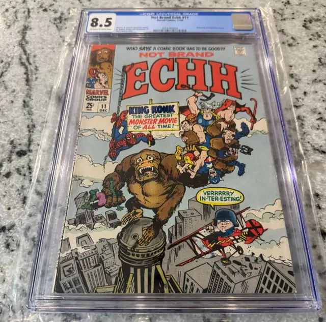Not Brand Echh #11 (Marvel Comics, 1968), CGC 8.5 graded comic book, Universal Blue label — front cover in its holder