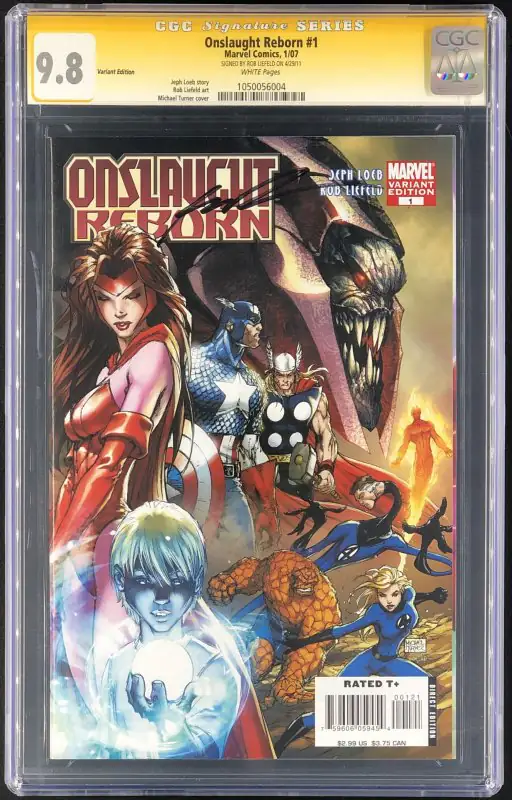 Onslaught Reborn #1 (Marvel Comics, 2007), CGC 9.8 graded comic book, Signature Series label — front cover in its holder