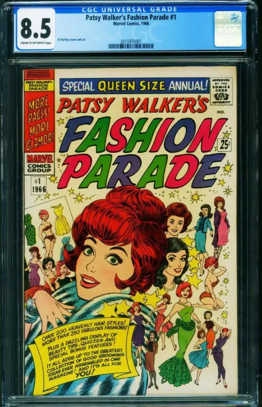 Patsy Walker's Fashion Parade #1 (Marvel Comics, 1966), CGC 8.5 graded comic book, Universal Blue label — front cover in its holder