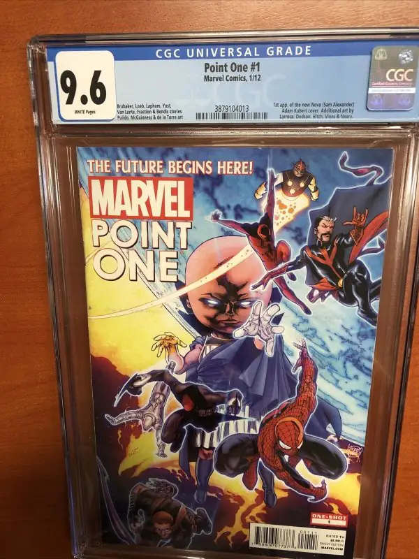 Point One #1 (Marvel Comics, 2012), CGC 9.6 graded comic book, Universal Blue label — front cover in its holder