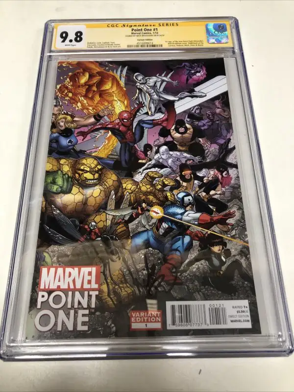 Point One #1 (Marvel Comics, 2012), CGC 9.8 graded comic book, Signature Series label — front cover in its holder