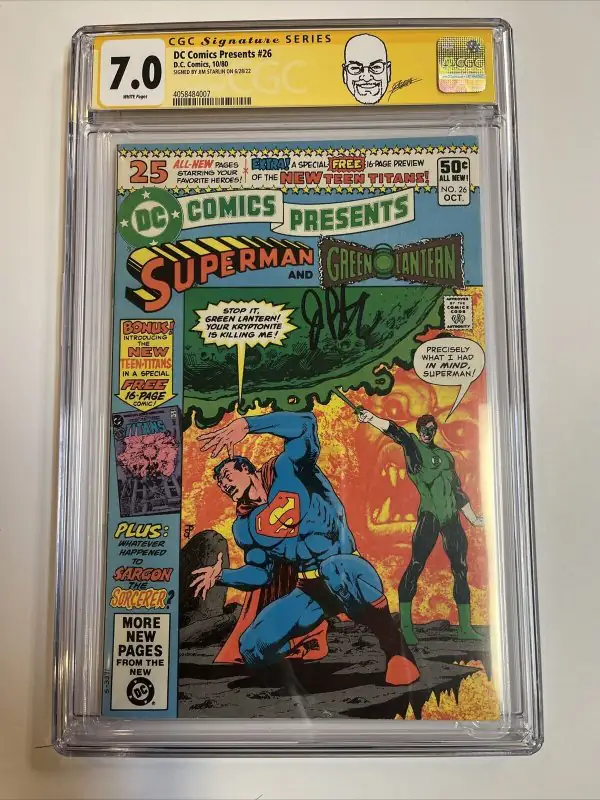 Presents #26 (DC Comics, 1980), CGC 7.0 graded comic book, Signature Series label — front cover in its holder