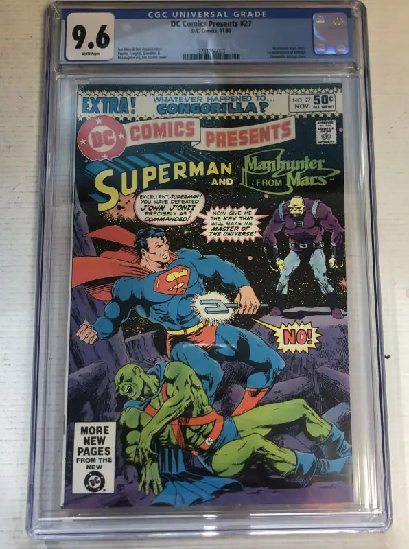 Presents #27 (DC Comics, 1980), CGC 9.6 graded comic book, Universal Blue label — front cover in its holder