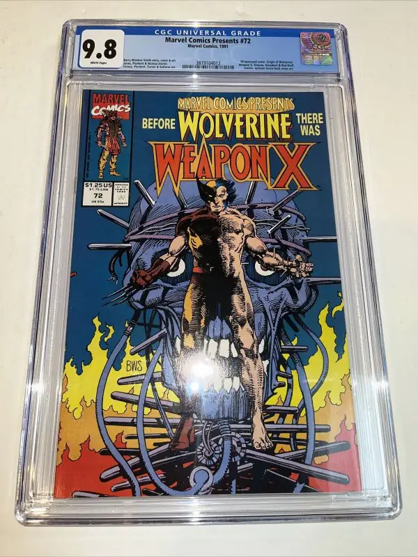 Presents #72 (Marvel Comics, 1991), CGC 9.8 graded comic book, Universal Blue label — front cover in its holder
