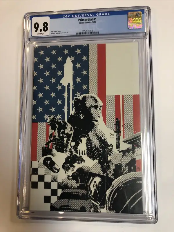 Primordial #1 (Image Comics, 2021), CGC 9.8 graded comic book, Universal Blue label — front cover in its holder