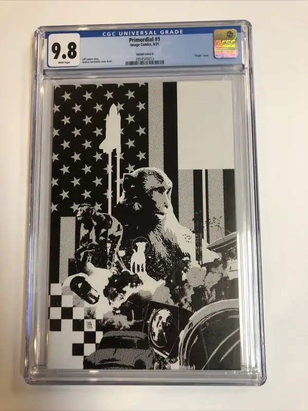 Primordial #1 (Image Comics, 2021), CGC 9.8 graded comic book, Universal Blue label — front cover in its holder