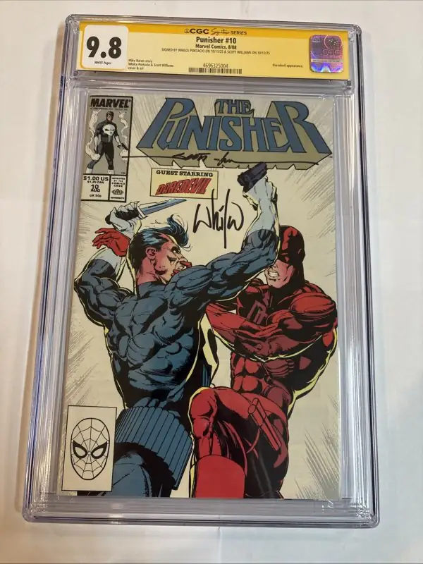 Punisher #10 (Marvel Comics, 1988), CGC 9.8 graded comic book, Signature Series label — front cover in its holder