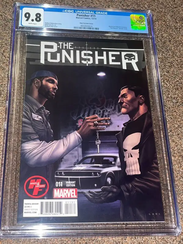 Punisher #11 (Marvel Comics, 2014), CGC 9.8 graded comic book, Universal Blue label — front cover in its holder
