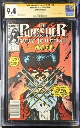 Punisher War Journal #6 (Marvel Comics, 1989), CGC 9.4 graded comic book, Signature Series label — front cover in its holder