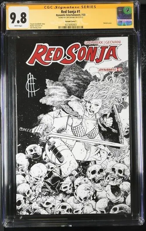 Red Sonja #1 (Dynamite Entertainment, 2023), CGC 9.8 graded comic book, Signature Series label — front cover in its holder