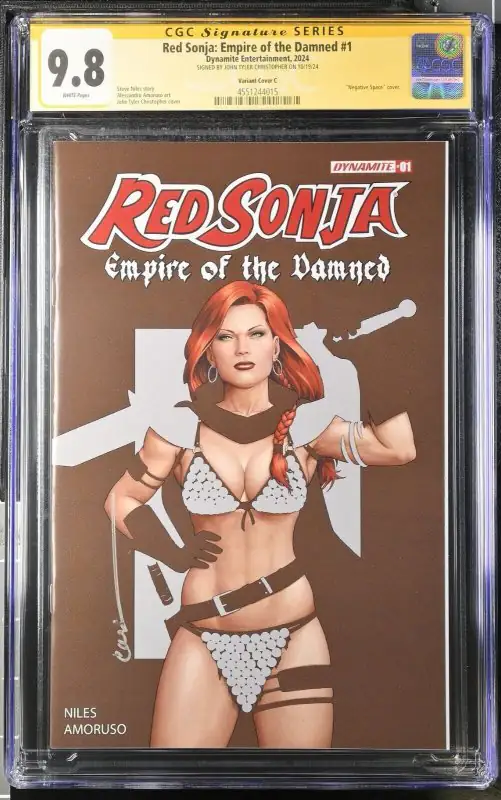 Red Sonja #1 (Dynamite Entertainment, 2024), CGC 9.8 graded comic book, Signature Series label — front cover in its holder
