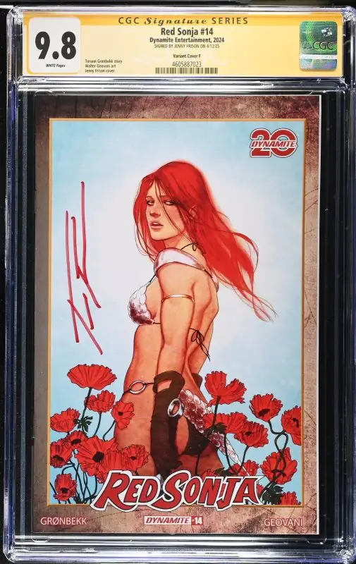 Red Sonja #14 (Dynamite Entertainment, 2024), CGC 9.8 graded comic book, Signature Series label — front cover in its holder