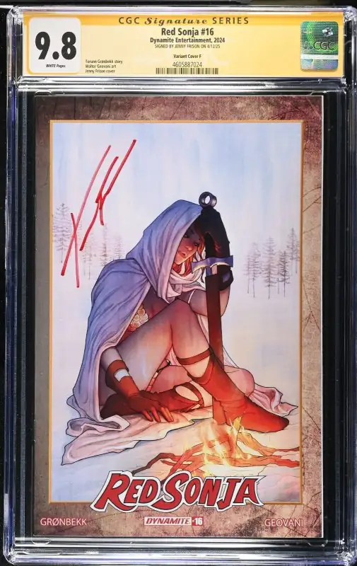 Red Sonja #16 (Dynamite Entertainment, 2024), CGC 9.8 graded comic book, Signature Series label — front cover in its holder