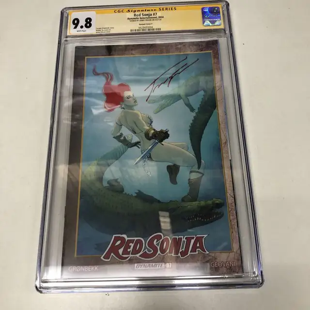 Red Sonja #7 (Dynamite Entertainment, 2024), CGC 9.8 graded comic book, Signature Series label — front cover in its holder