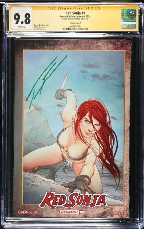 Red Sonja #9 (Dynamite Entertainment, 2024), CGC 9.8 graded comic book, Signature Series label — front cover in its holder