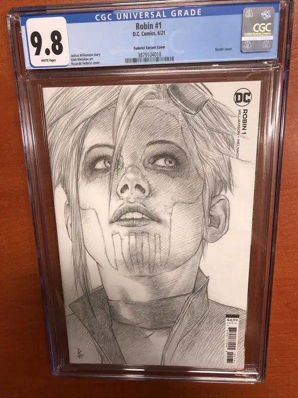 Robin #1 (DC Comics, 2021), CGC 9.8 graded comic book, Universal Blue label — front cover in its holder