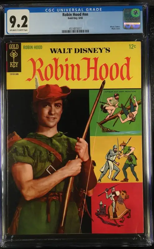 Robin Hood (Gold Key Comics, 1965), CGC 9.2 graded comic book, Universal Blue label — front cover in its holder