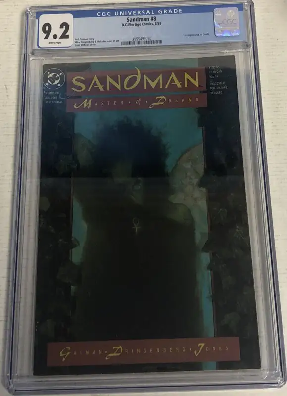 Sandman #8 (DC Comics, 1989), CGC 9.4 graded comic book, Universal Blue label — front cover in its holder