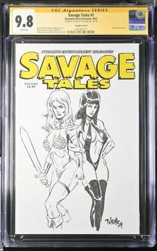 Savage Tales #1 (Dynamite Entertainment, 2022), CGC 9.8 graded comic book, Signature Series label — front cover in its holder