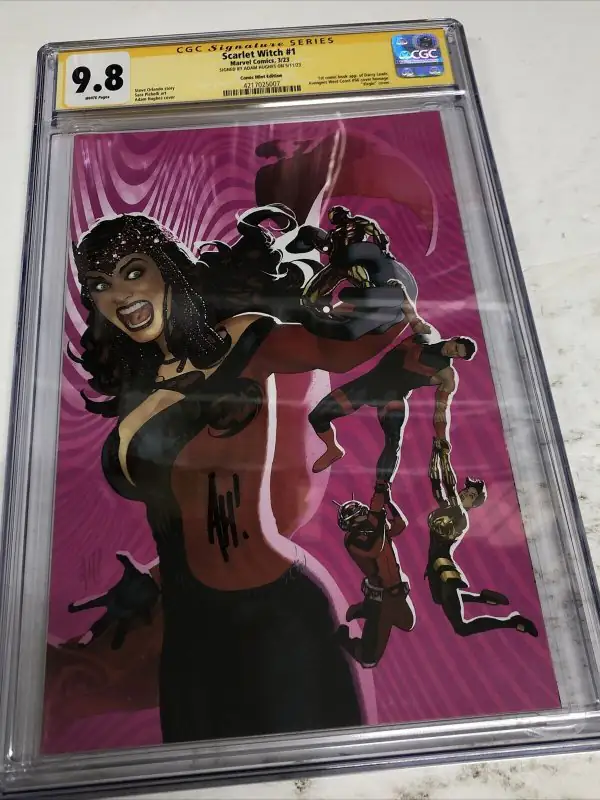 Scarlet Witch #1 (Marvel Comics, 2023), CGC 9.8 graded comic book, Signature Series label — front cover in its holder