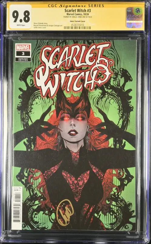 Scarlet Witch #3 (Marvel Comics, 2024), CGC 9.8 graded comic book, Signature Series label — front cover in its holder