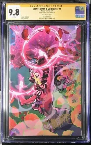 Scarlet Witch & Quicksilver #1 (Marvel Comics, 2024), CGC 9.8 graded comic book, Signature Series label — front cover in its holder