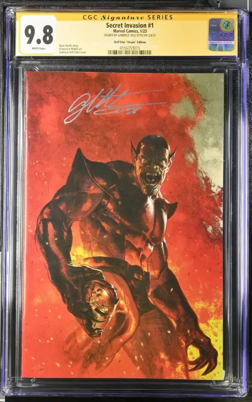Secret Invasion #1 (Marvel Comics, 2023), CGC 9.8 graded comic book, Signature Series label — front cover in its holder