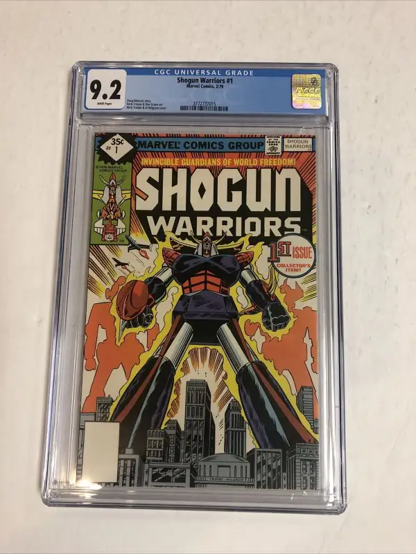 Shogun Warriors #1 (Marvel Comics, 1979), CGC 9.2 graded comic book, Universal Blue label — front cover in its holder