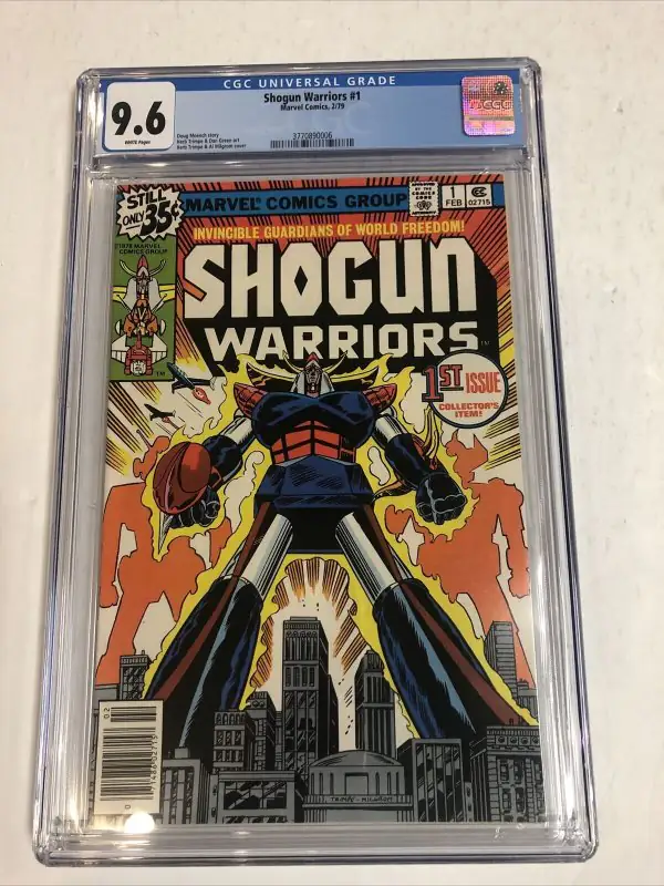 Shogun Warriors #1 (Marvel Comics, 1979), CGC 9.6 graded comic book, Universal Blue label — front cover in its holder