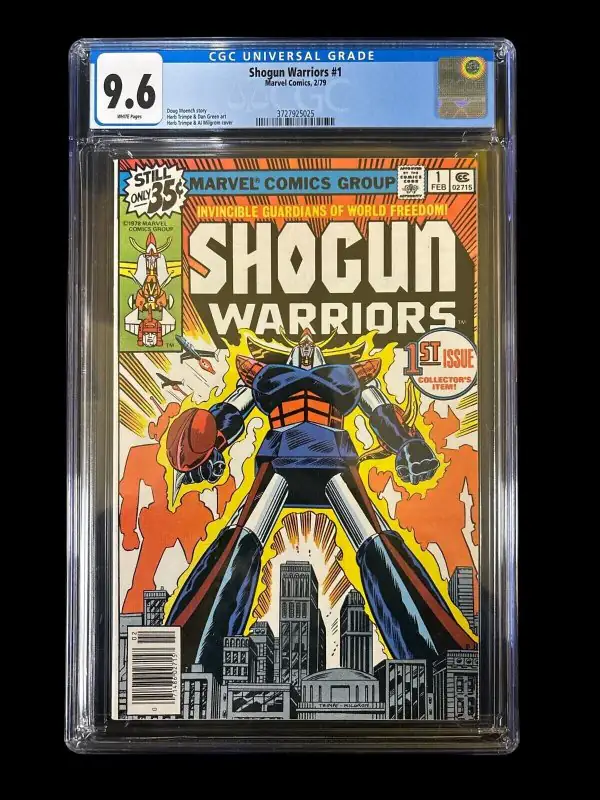 Shogun Warriors #1 (Marvel Comics, 1979), CGC 9.6 graded comic book, Universal Blue label — front cover in its holder